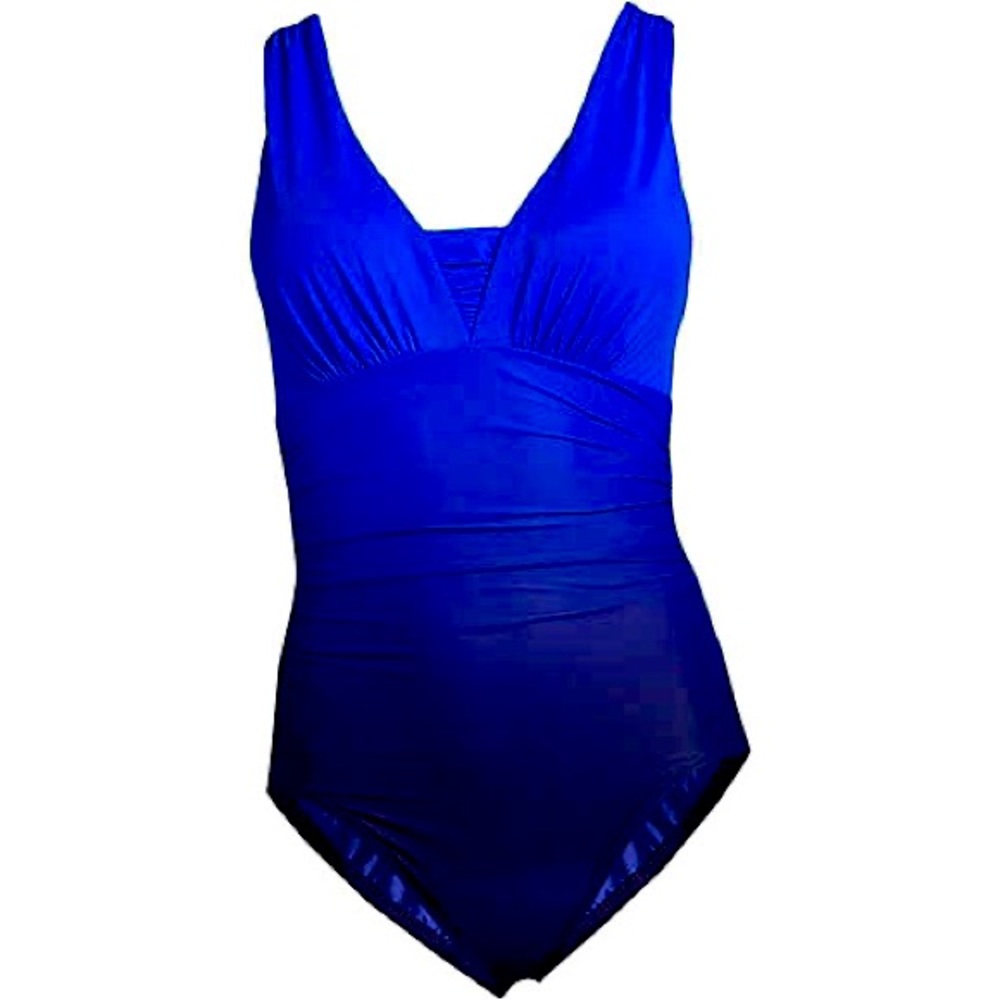 New Land’s End tummy control Grecian one piece swim16 electric navy ombré 16